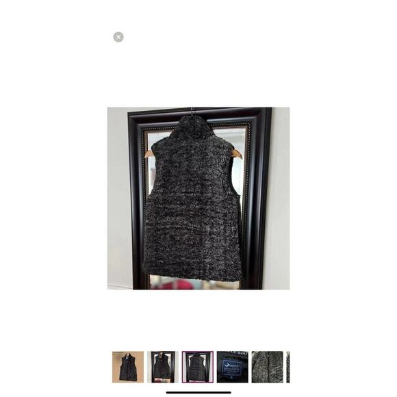 Simply Southern Gray Faux Fur Sherpa Vest Sz Sm Cozy & Warm Outerwear Full Zip - Picture 4 of 7